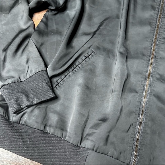 Torrid Black Faux Velour Bomber Jacket - Picture 3 of 4